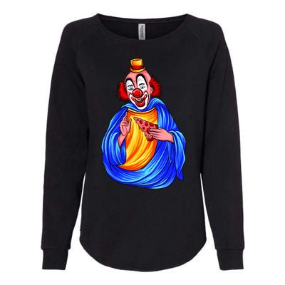 Ugly Clown Eating Pizza Womens California Wash Sweatshirt