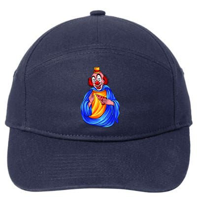 Ugly Clown Eating Pizza 7-Panel Snapback Hat