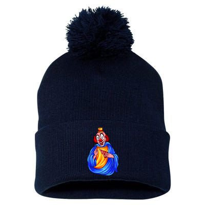 Ugly Clown Eating Pizza Pom Pom 12in Knit Beanie