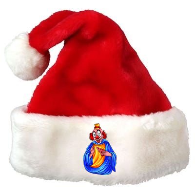 Ugly Clown Eating Pizza Premium Christmas Santa Hat