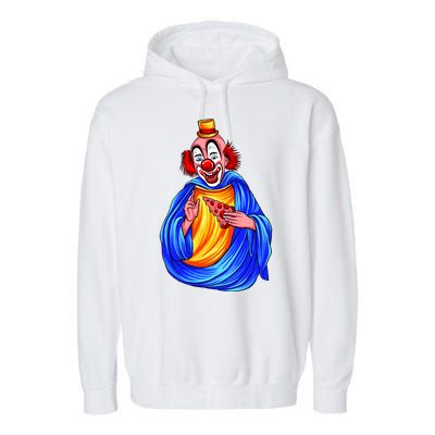 Ugly Clown Eating Pizza Garment-Dyed Fleece Hoodie