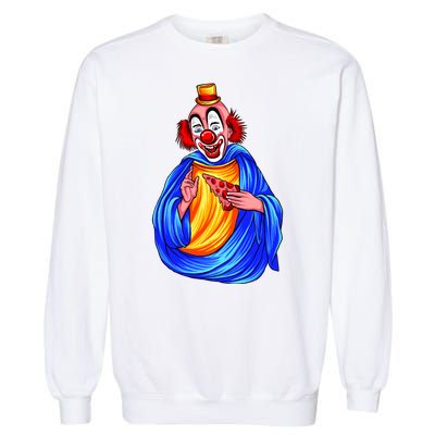 Ugly Clown Eating Pizza Garment-Dyed Sweatshirt