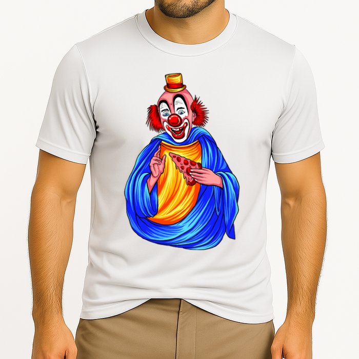 Ugly Clown Eating Pizza Cooling Performance Crew T-Shirt
