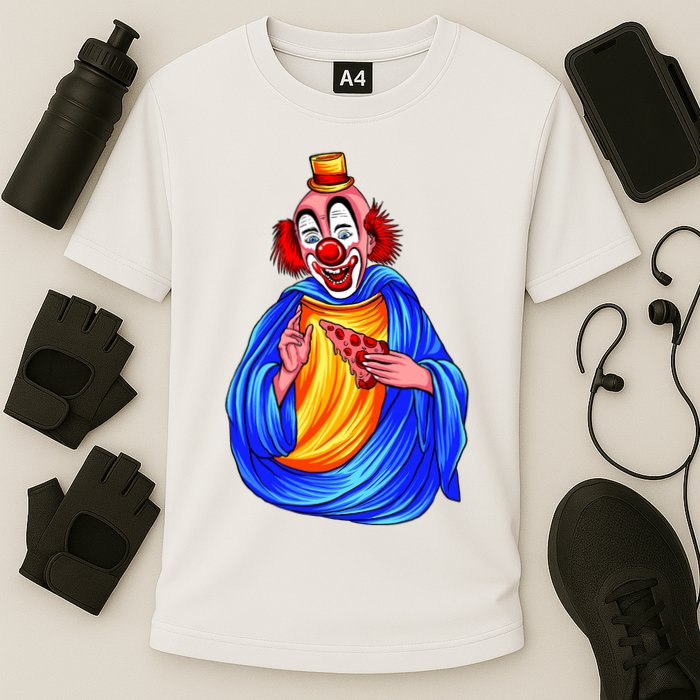 Ugly Clown Eating Pizza Cooling Performance Crew T-Shirt