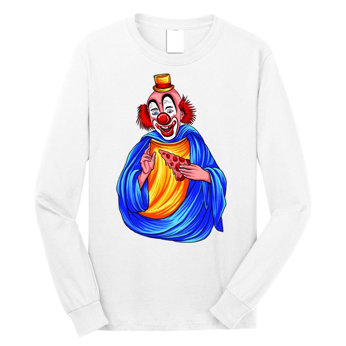 Ugly Clown Eating Pizza Long Sleeve Shirt