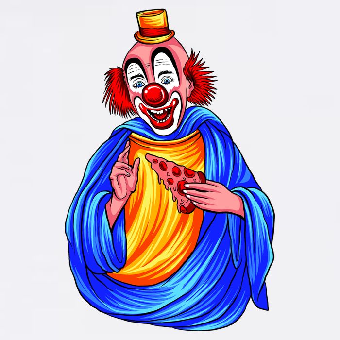 Ugly Clown Eating Pizza Long Sleeve Shirt