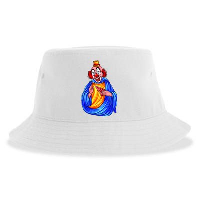 Ugly Clown Eating Pizza Sustainable Bucket Hat