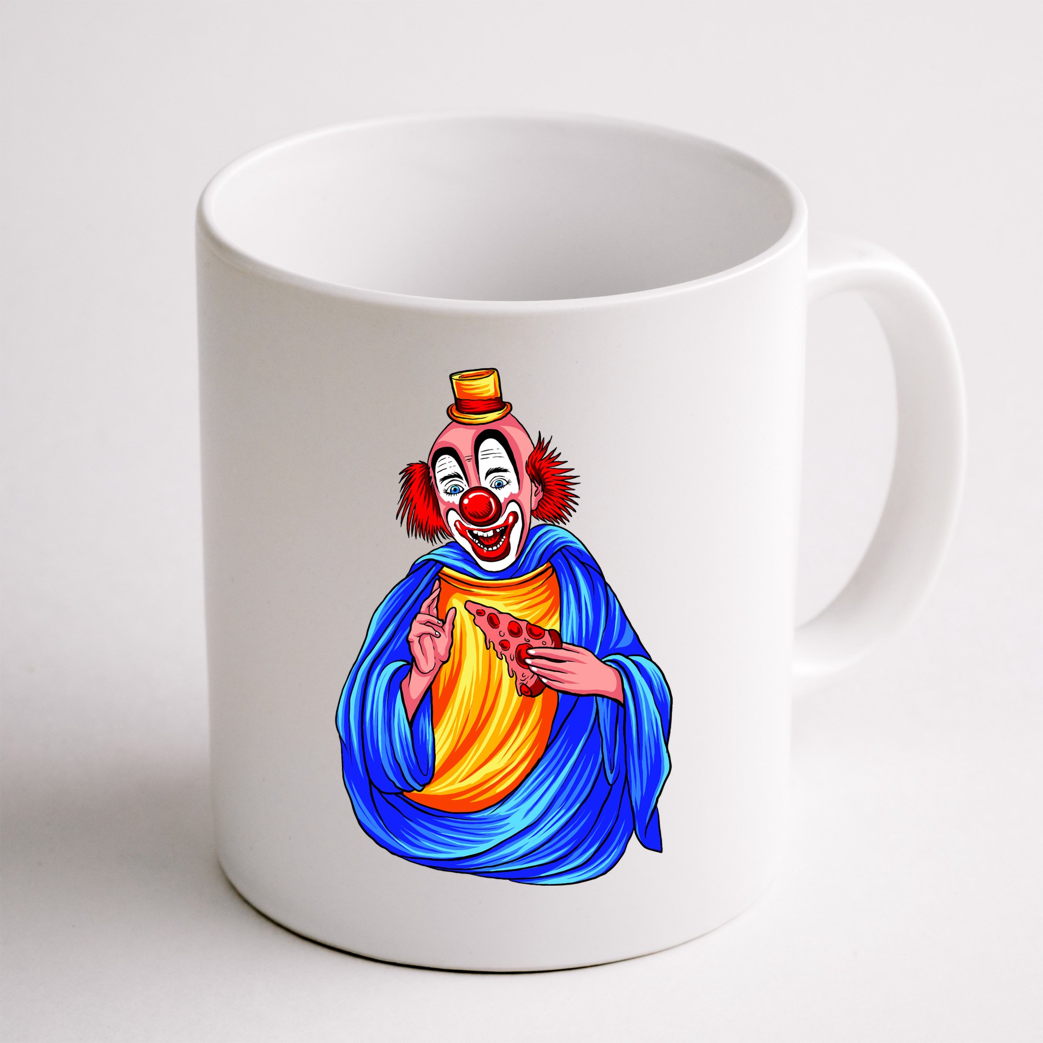 Ugly Clown Eating Pizza Mug