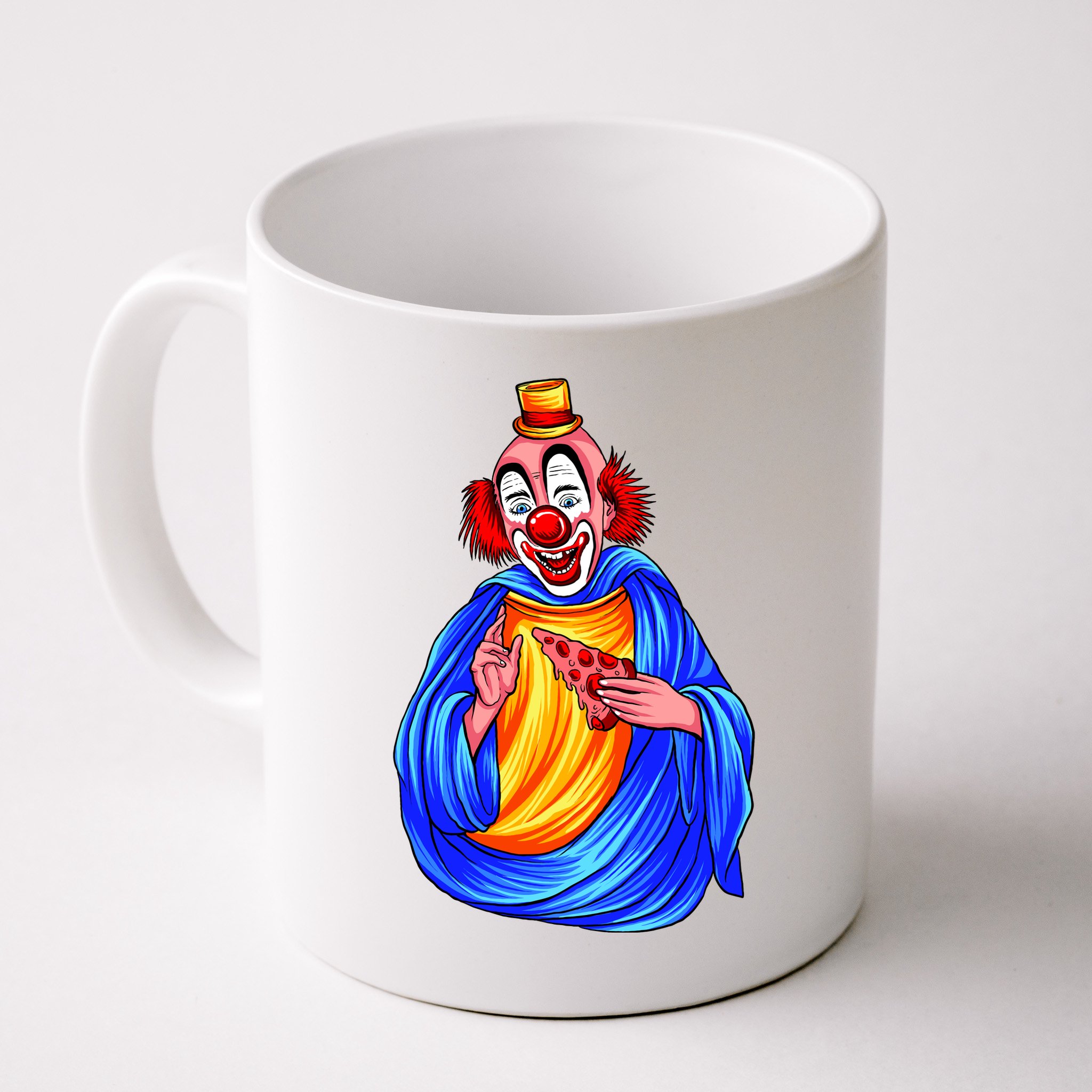 Ugly Clown Eating Pizza Mug