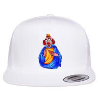 Ugly Clown Eating Pizza Flat Bill Trucker Hat