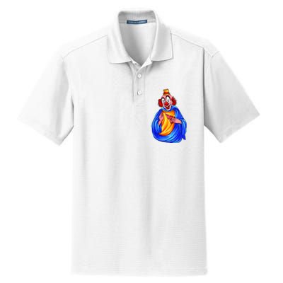 Ugly Clown Eating Pizza Dry Zone Grid Polo