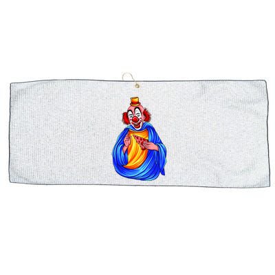 Ugly Clown Eating Pizza Large Microfiber Waffle Golf Towel