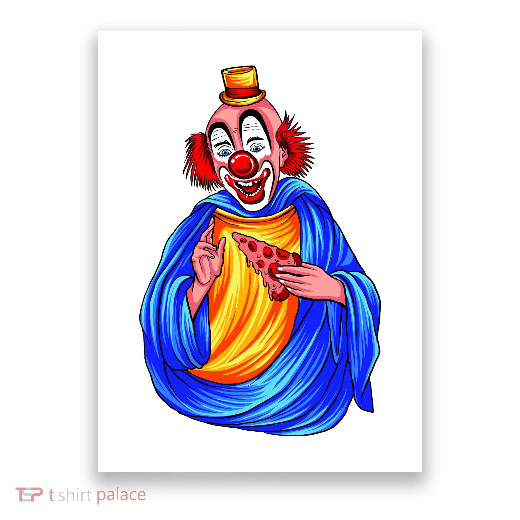 Ugly Clown Eating Pizza Poster