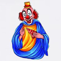 Ugly Clown Eating Pizza Baby Bodysuit