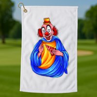 Ugly Clown Eating Pizza Golf Towel