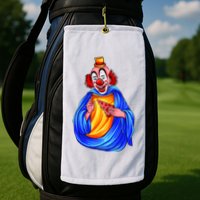 Ugly Clown Eating Pizza Golf Towel
