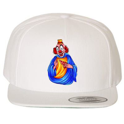 Ugly Clown Eating Pizza Wool Snapback Cap