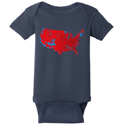 Usa County Election Map Patriotic Red And Blue Map Baby Bodysuit