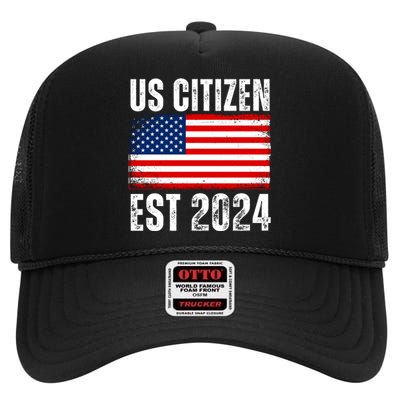 Us Citizen Est 2024 High Crown Mesh Back Trucker Hat