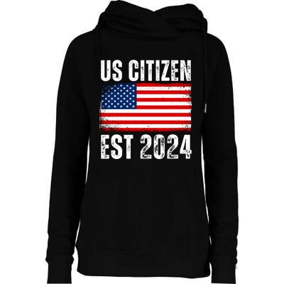 Us Citizen Est 2024 Womens Funnel Neck Pullover Hood