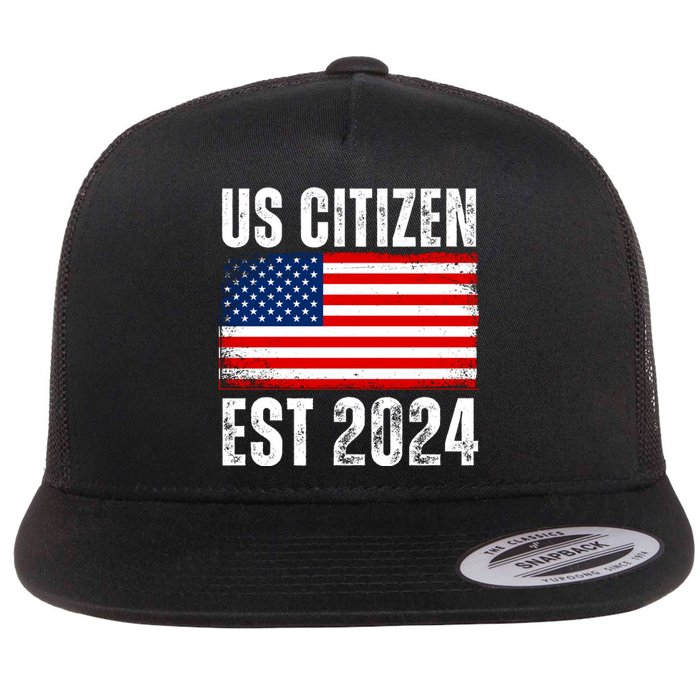 Us Citizen Est 2024 Flat Bill Trucker Hat