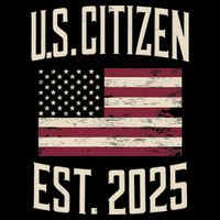 US Citizen Est 2025 Immigrant American Flag Citizenship Flatbill Hat