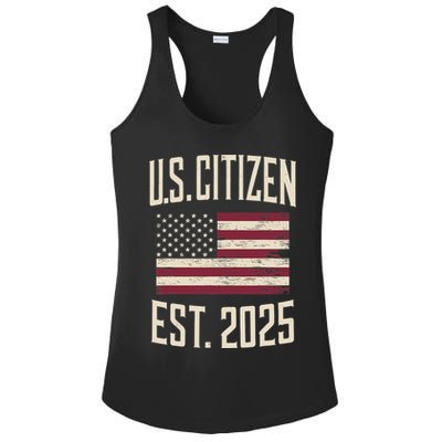 US Citizen Est 2025 Immigrant American Flag Citizenship Ladies PosiCharge Competitor Racerback Tank