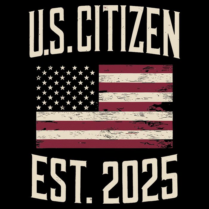 US Citizen Est 2025 Immigrant American Flag Citizenship Poster
