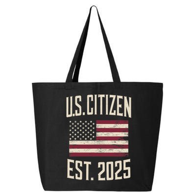 US Citizen Est 2025 Immigrant American Flag Citizenship 25L Jumbo Tote
