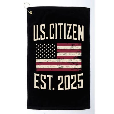 US Citizen Est 2025 Immigrant American Flag Citizenship Golf Towel