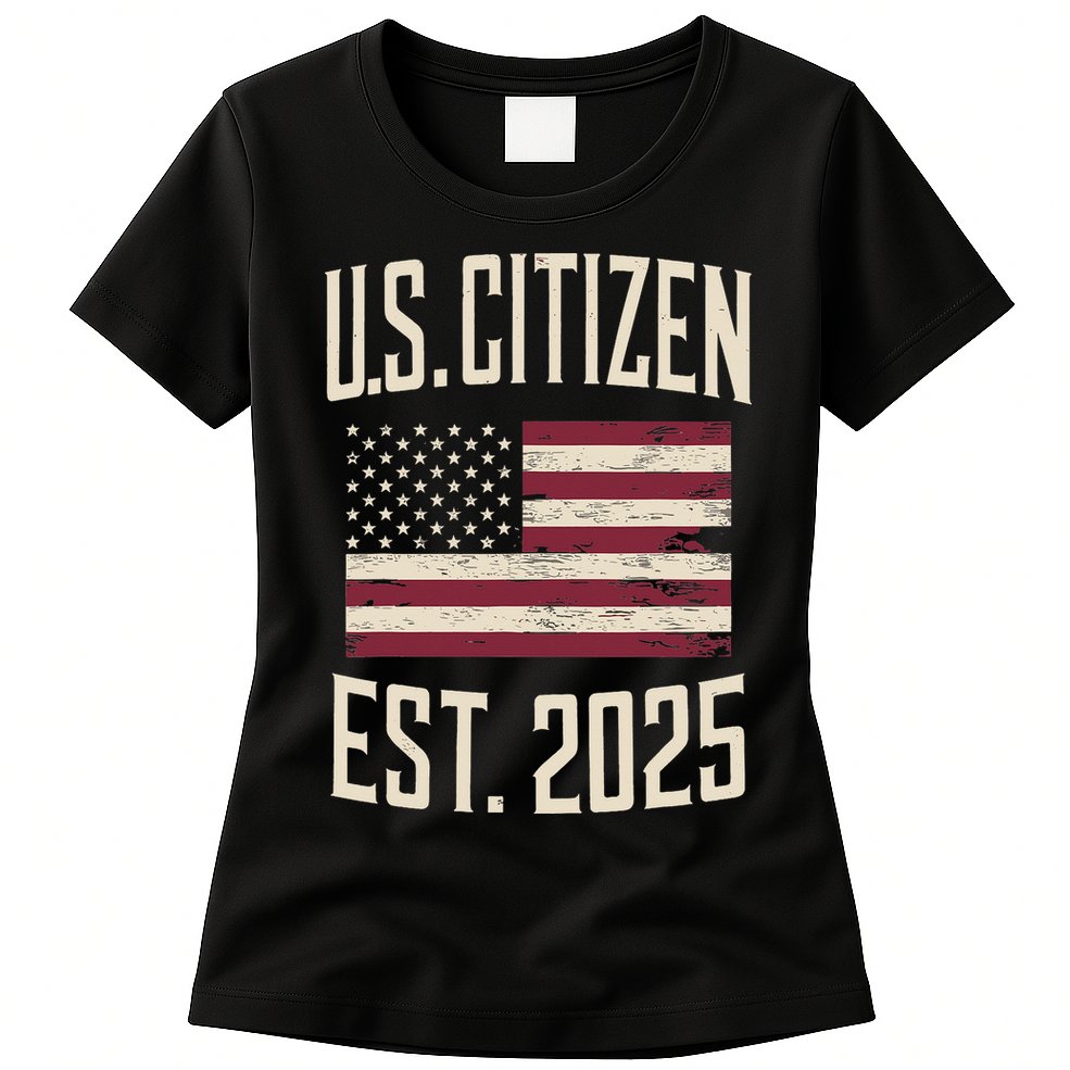 US Citizen Est 2025 Immigrant American Flag Citizenship Womens T-Shirt