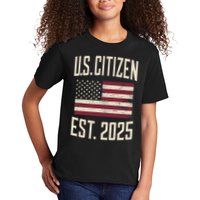 US Citizen Est 2025 Immigrant American Flag Citizenship Kids T-Shirt