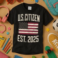 US Citizen Est 2025 Immigrant American Flag Citizenship Kids T-Shirt