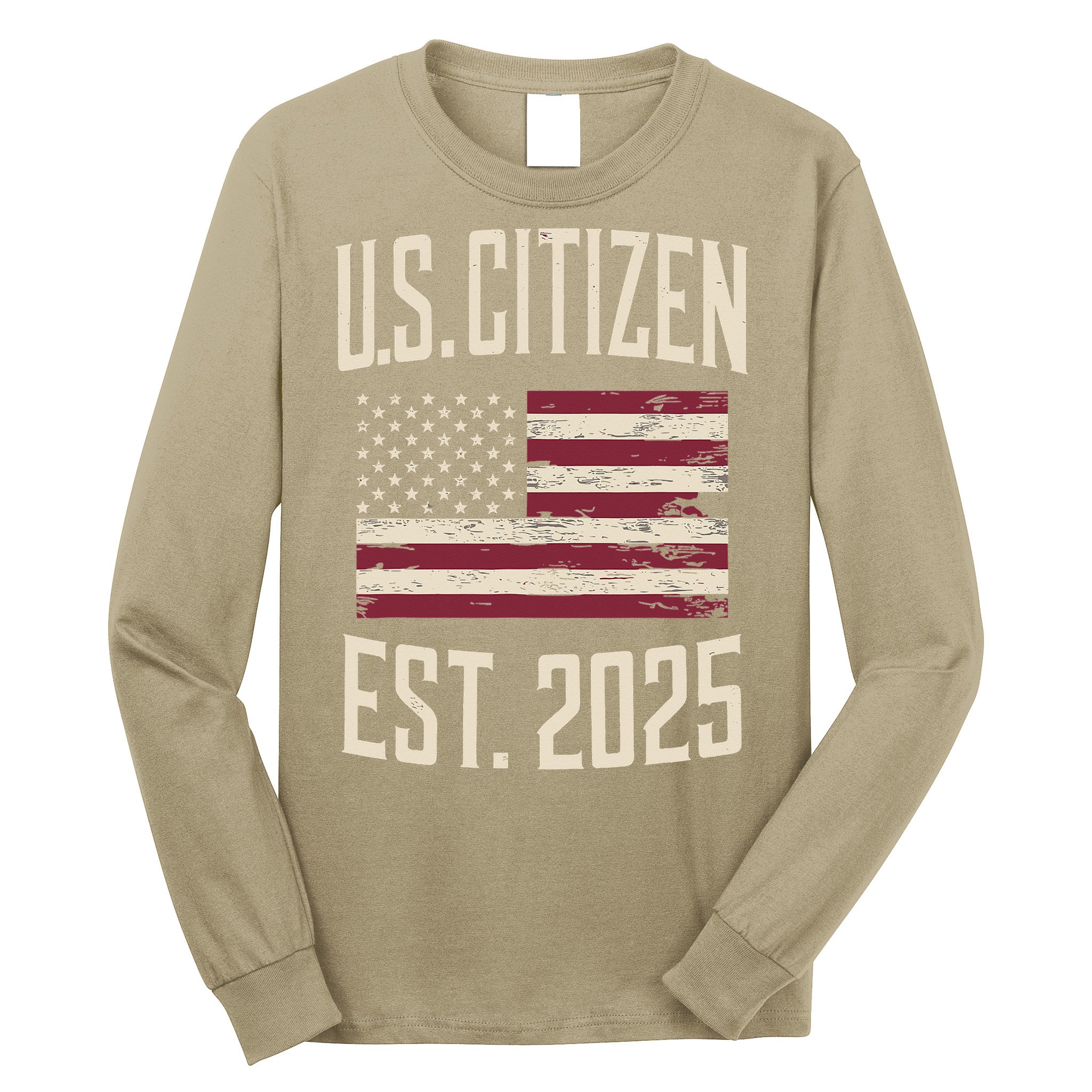 US Citizen Est 2025 Immigrant American Flag Citizenship Long Sleeve Shirt