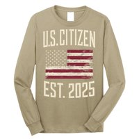 US Citizen Est 2025 Immigrant American Flag Citizenship Long Sleeve Shirt