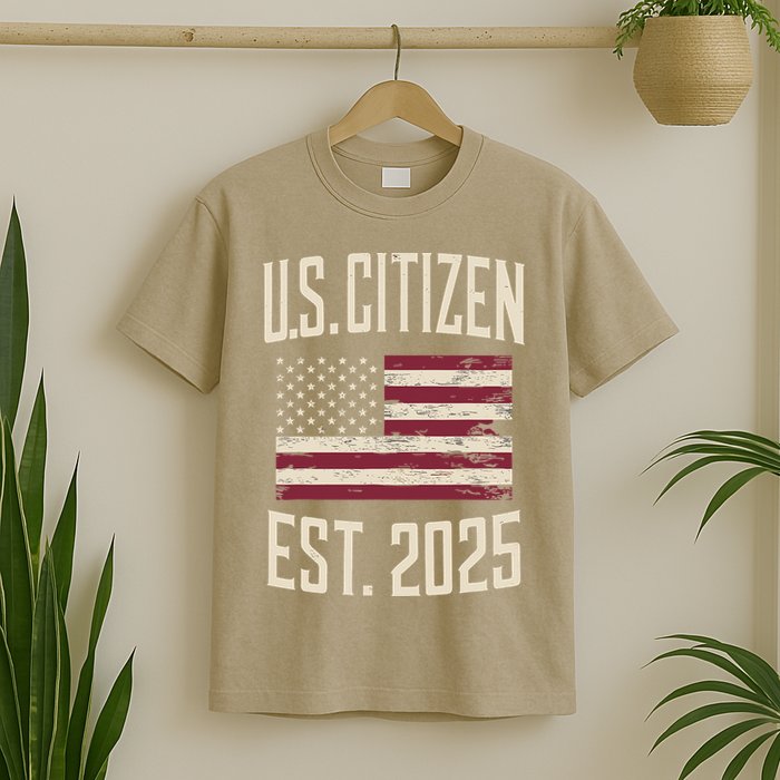 US Citizen Est 2025 Immigrant American Flag Citizenship T-Shirt