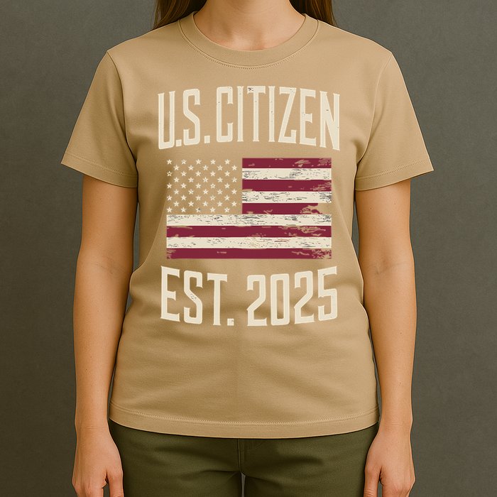 US Citizen Est 2025 Immigrant American Flag Citizenship T-Shirt