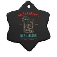 Uncle CalvinS Est 1994 Gin & Juice Retro Apparel Ceramic Star Ornament