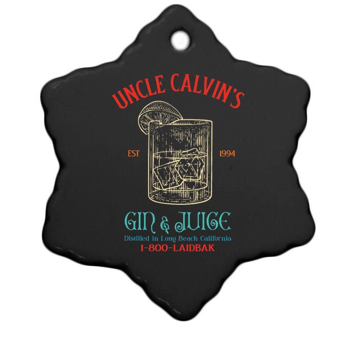 Uncle CalvinS Est 1994 Gin & Juice Retro Apparel Ceramic Star Ornament