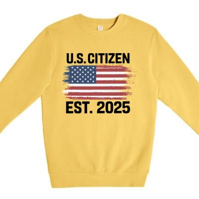 Us Citizen Est 2025 Immigrant American Flag Citizenship Premium Crewneck Sweatshirt