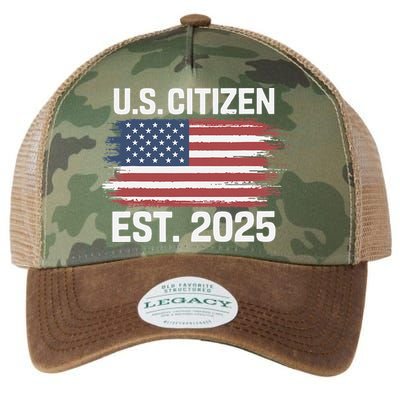 Us Citizen Est 2025 Immigrant American Flag Citizenship Legacy Tie Dye Trucker Hat