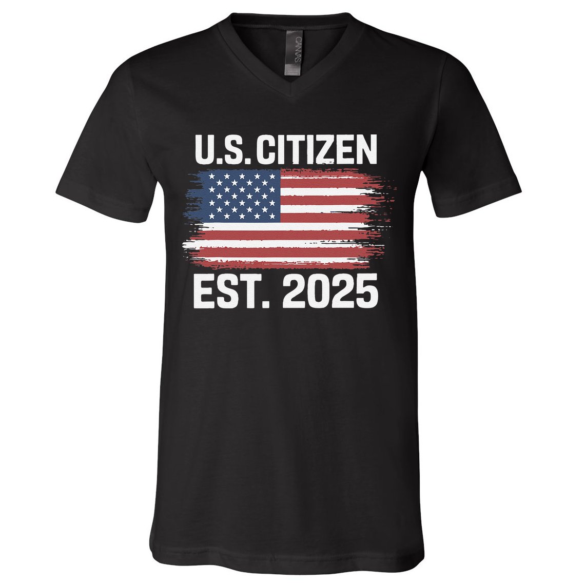 Us Citizen Est 2025 Immigrant American Flag Citizenship V-Neck T-Shirt