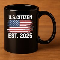 Us Citizen Est 2025 Immigrant American Flag Citizenship 11oz C Handle Ceramic Mug