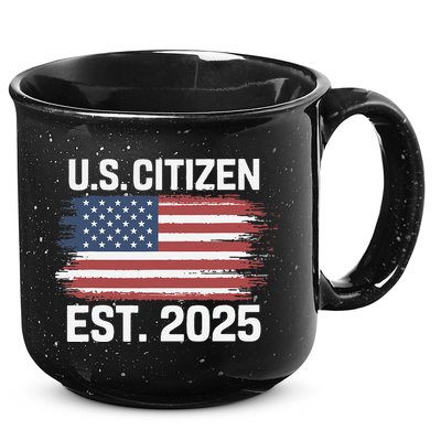 Us Citizen Est 2025 Immigrant American Flag Citizenship 15oz Campfire Ceramic Mug