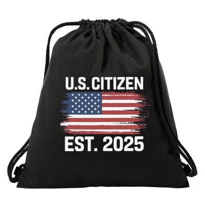 Us Citizen Est 2025 Immigrant American Flag Citizenship Drawstring Bag