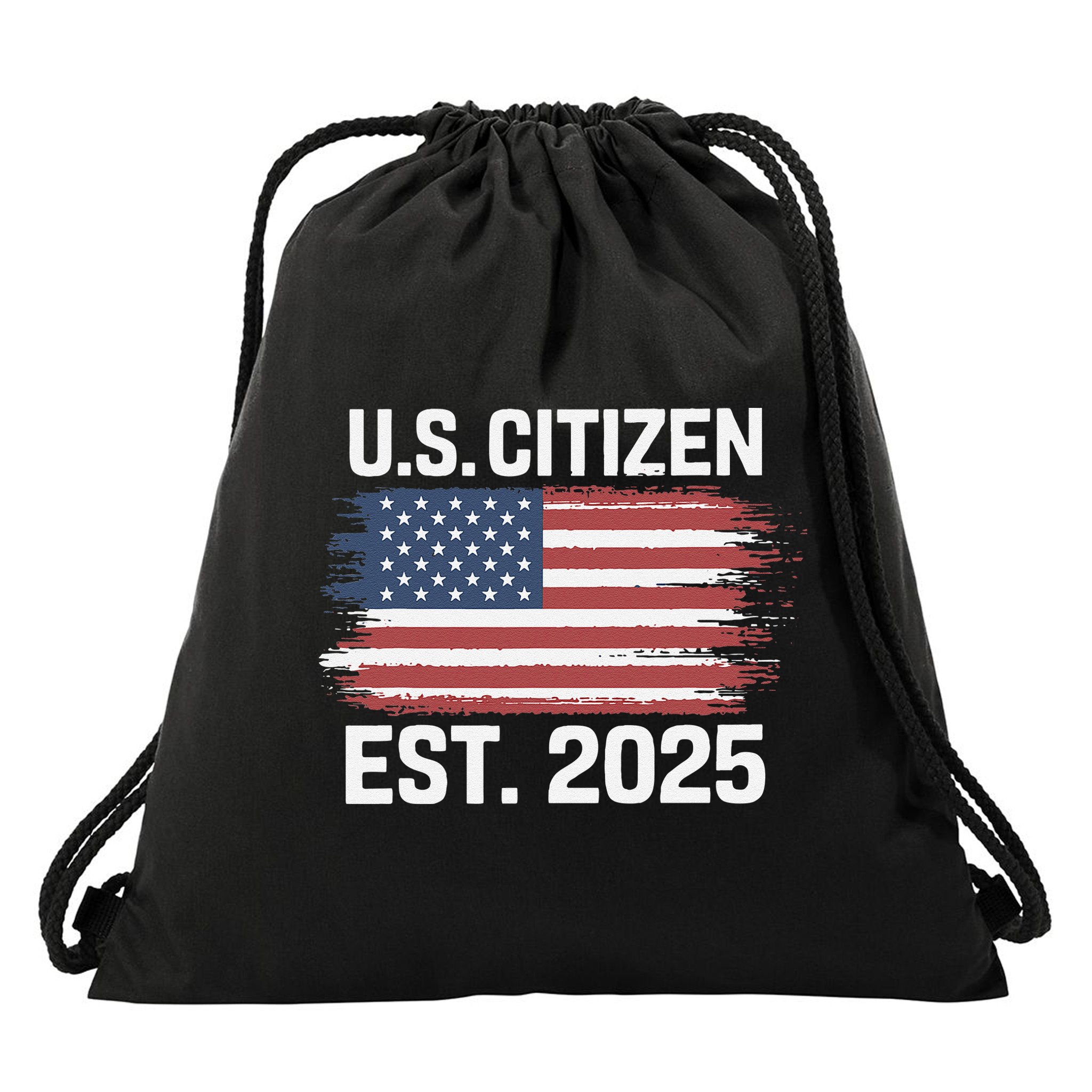 Us Citizen Est 2025 Immigrant American Flag Citizenship Drawstring Bag