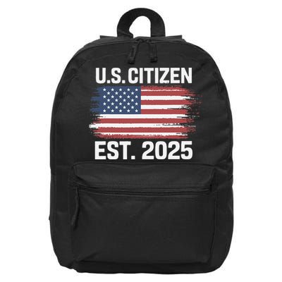 Us Citizen Est 2025 Immigrant American Flag Citizenship 16 in Basic Backpack