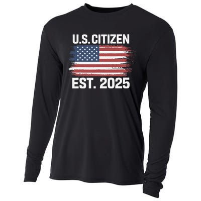 Us Citizen Est 2025 Immigrant American Flag Citizenship Cooling Performance Long Sleeve Crew