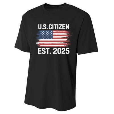 Us Citizen Est 2025 Immigrant American Flag Citizenship Performance Sprint T-Shirt