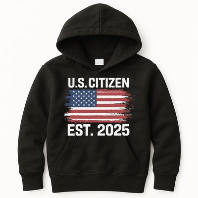 Us Citizen Est 2025 Immigrant American Flag Citizenship Kids Hoodie